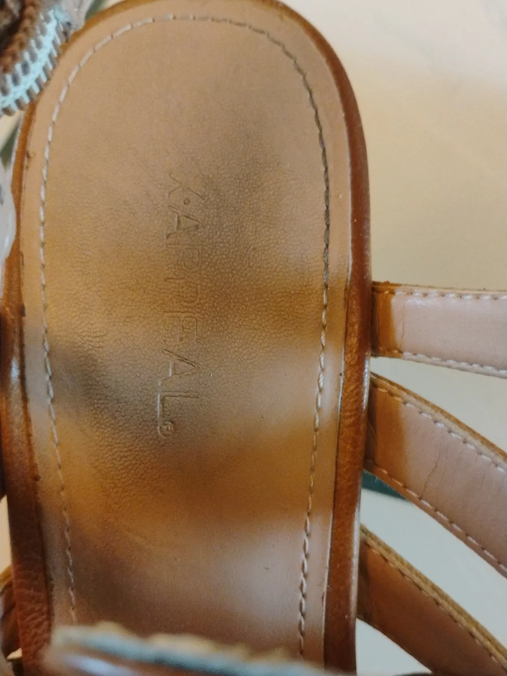 X Appeal Light Brown Strappy Wedge Sandals SZ 8.5